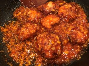 ヤンニョムチキン投入